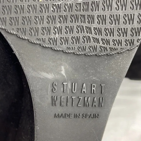 Stuart Weitzman black leather 2.5” wedge size 9 1/2 almost like new condition - Picture 12 of 13